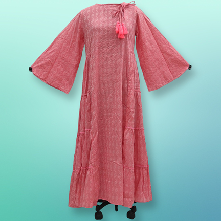 L/XL Cinderella Printed Cotton Dress 57&quot; Long Jalabiyas