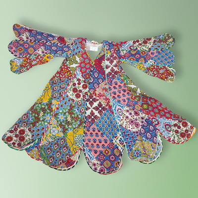 4-5 Year Meher Multi Printed Cotton Dress 34&quot; Long Jalabiya