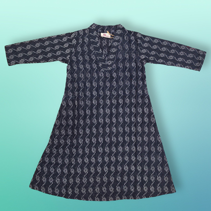 4-5 Year Teena Printed Cotton Girls Dress 33&quot; Long Jalabiya