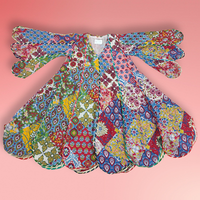 4-5 Year Meher Multi Printed Cotton Dress 34&quot; Long Jalabiya