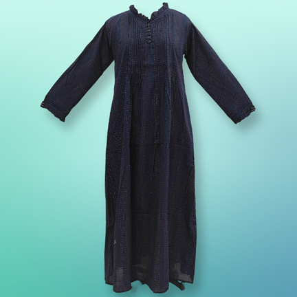S/M Sparrow Printed Cotton Dress 57&quot; Long Jalabiya