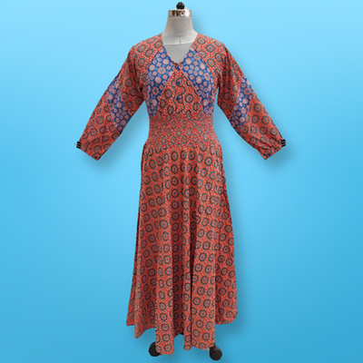 2XL/3XL Mawiya Printed Cotton Dress 57&quot; Long Jalabiya