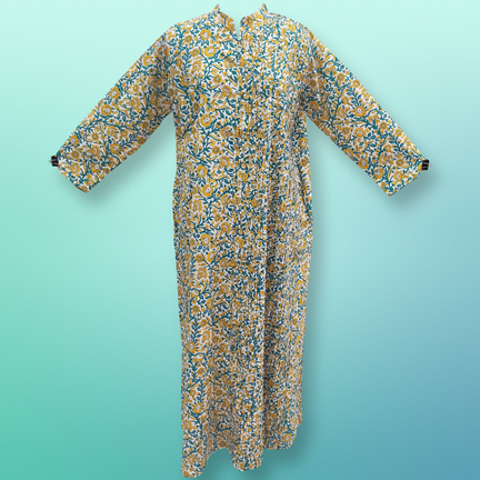 2XL/3XL Shyla Printed Cotton Dress 57&quot; Long Jalabiya