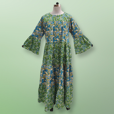 2XL/3XL Moon Printed Cotton Dress 57&quot; Long Jalabiya