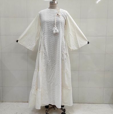 S/M Cindrella Embroidery Cotton Dress 57&quot; Long Jalabiya