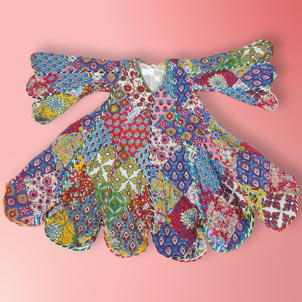 4-5 Year Meher Multi Printed Cotton Dress 34&quot; Long Jalabiya