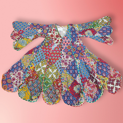 4-5 Year Meher Multi Printed Cotton Dress 34&quot; Long Jalabiya