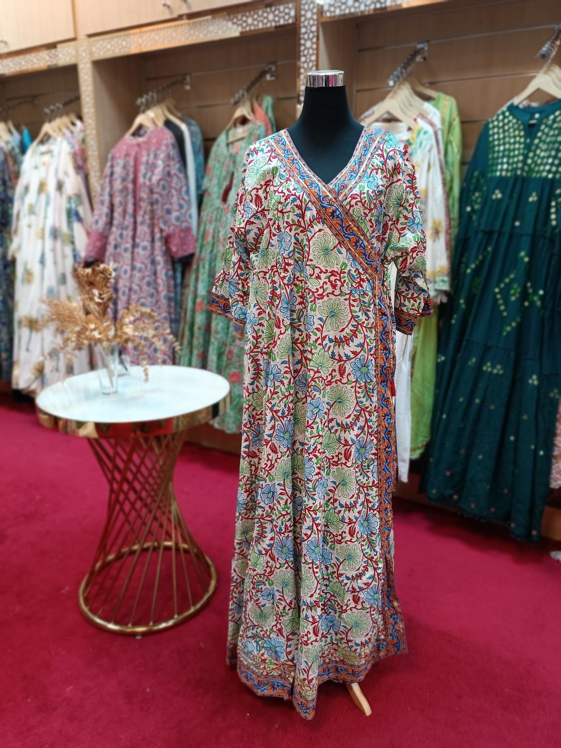 2XL/3XL Priam Printed Cotton Dress 57&quot; Long Jalabiya