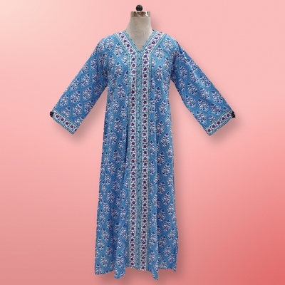 S-M Aafia Cotton Dress 56&quot; Long Jalabiya