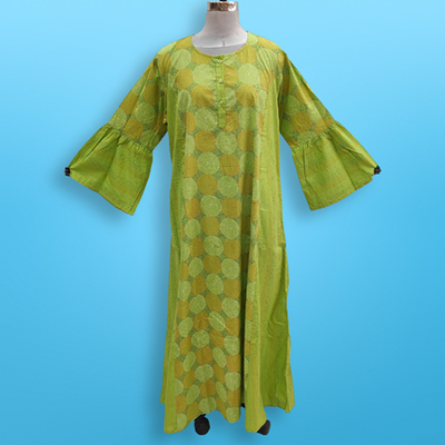 S/M Marry Printed Cotton Dress 57&quot; Long Jalabiya