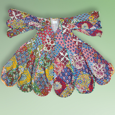 4-5 Year Meher Multi Printed Cotton Dress 34&quot; Long Jalabiya