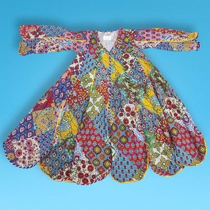 6-7 Year Meher Multi Printed Cotton Girls Dress 38&quot; Long Jalabiya