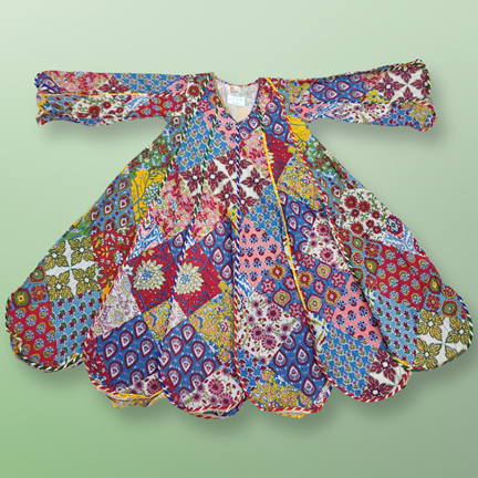6-7 Year Meher Multi Printed Cotton Girls Dress 38&quot; Long Jalabiya