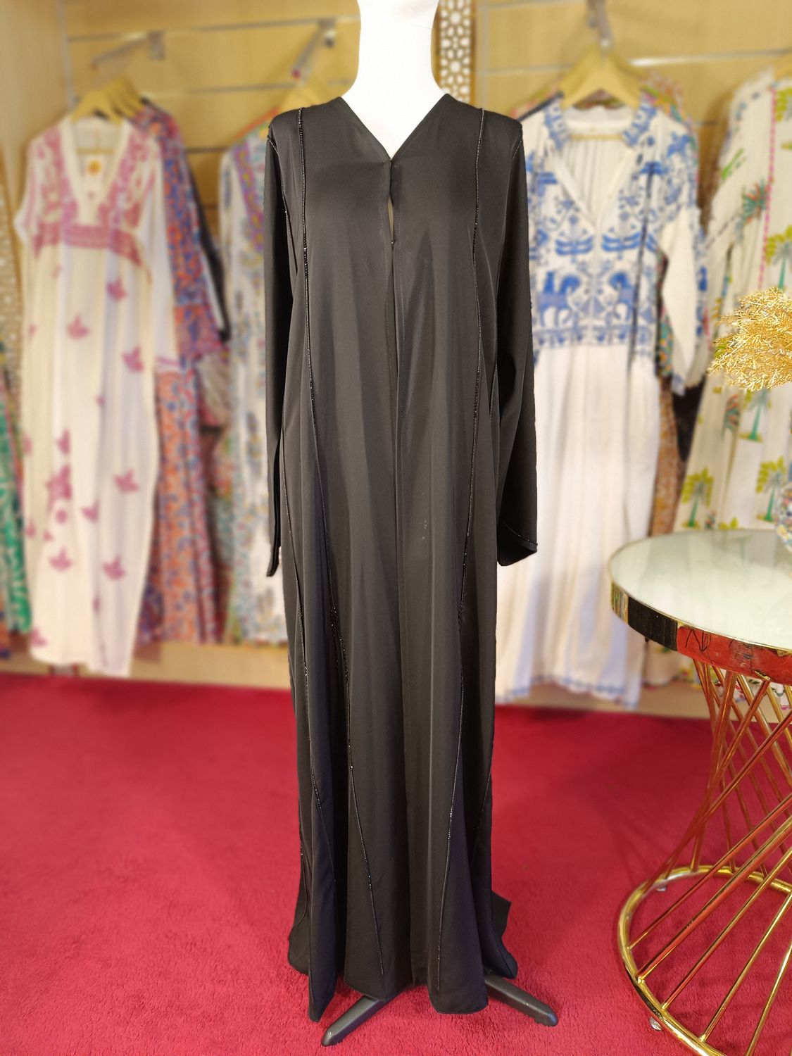 Black Abaya Crystal length 52&quot;inch