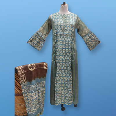S/M Cotton Printed Marry Dress 56&quot; Long Jalabiya With Sheila