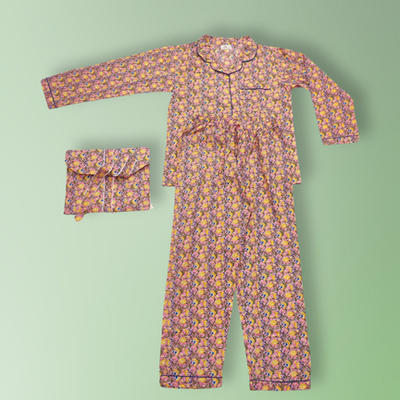 2XL/3XL Cotton Pajamas Set full sleeves