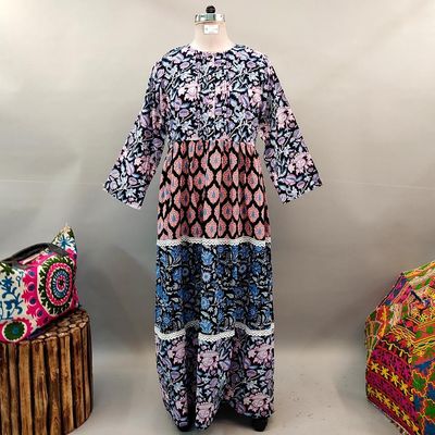 L/XL Special Printed Cotton Dress 58&quot; Long Jalabiya