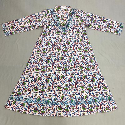 6-7 Year Teena Printed Cotton Girls Dress 38&#39;&#39; Long Jalabiya