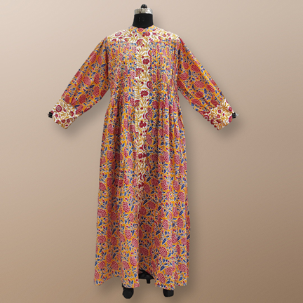 L/XL  Aafreen Printed Cotton Dress 57&quot; Long Jalabiya