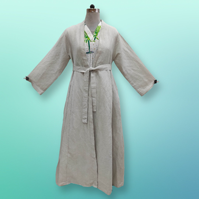 S/M Linen Abaya &amp; Cotton Inner Set length 57” Long