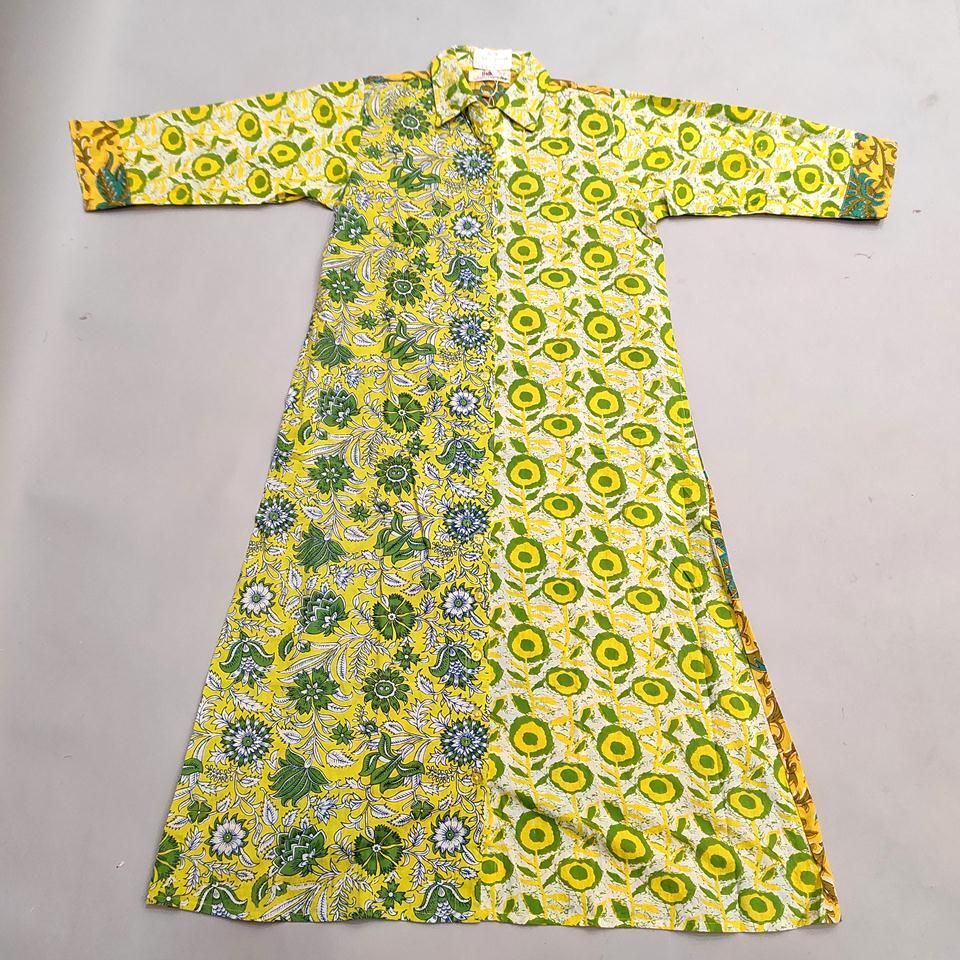 8-9 Year Singapore Printed Cotton Girls Dress 42&quot; Long Jalabiya