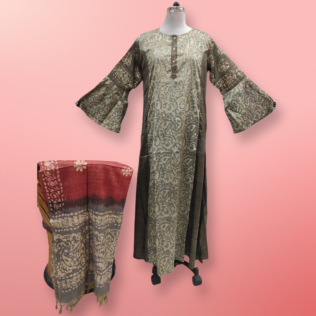 L/XL Cotton Printed Marry Dress 56&quot; Long Jalabiya With Sheila