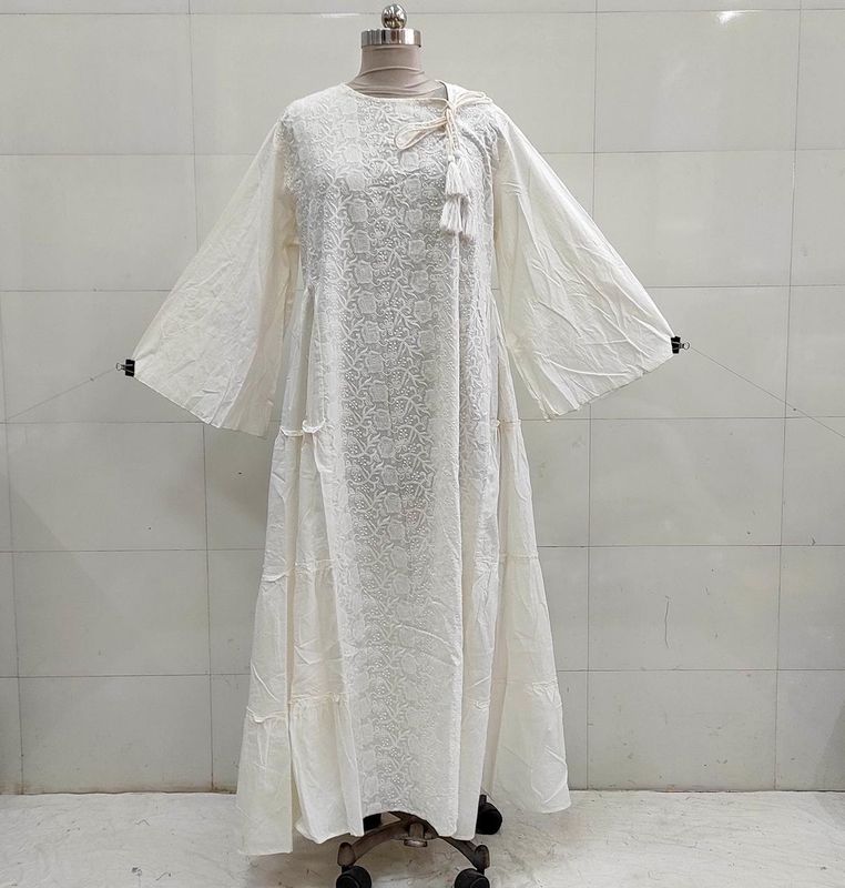 S/M Cindrella Embroidery Cotton Dress 57&quot; Long Jalabiya