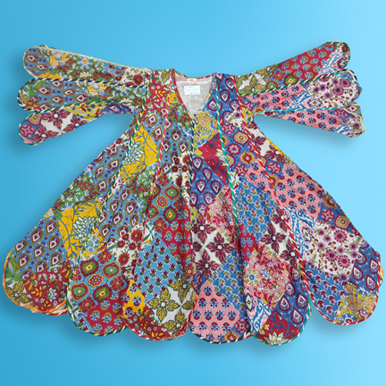 4-5 Year Meher Multi Printed Cotton Dress 34&quot; Long Jalabiya
