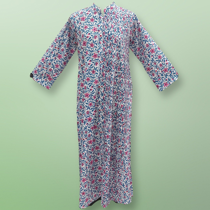 L/XL Shyla Printed Cotton Dress 57&quot; Long Jalabiya