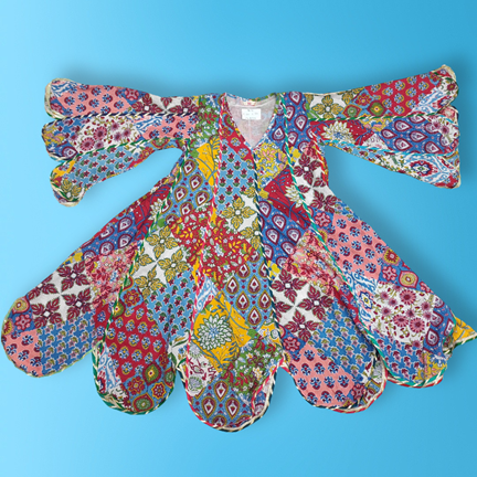 4-5 Year Meher Multi Printed Cotton Dress 34&quot; Long Jalabiya