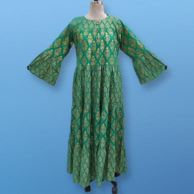 S/M Moon Gold Printed Dress 57&quot; Long Jalabiya