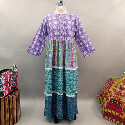 L/XL Special Printed Cotton Dress 58&quot; Long Jalabiya