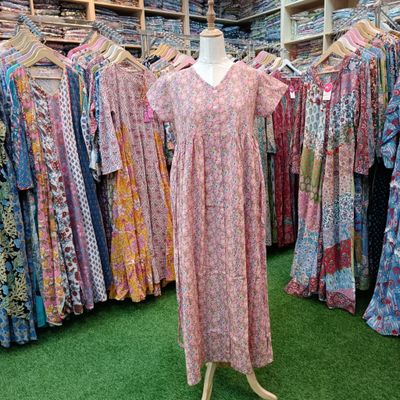 12-13 Year Precious Printed Cotton Girls Dress 50&quot; Long Jalabiya