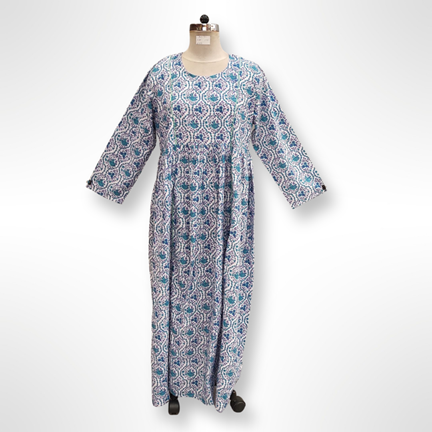 2XL/3XL Primrose Printed Cotton Dress 57&quot; Long Jalabiya