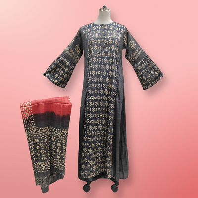 S/M Cotton Printed Marry Dress 56&quot; Long Jalabiya With Sheila