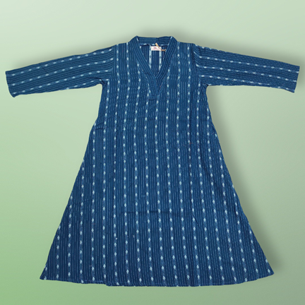 4-5 Year Teena Printed Cotton Girls Dress 33&quot; Long Jalabiya