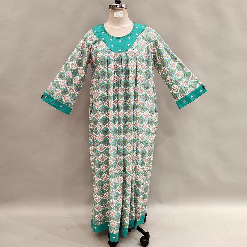 L/XL Lara Printed Cotton Dress 58&quot; Long Jalabiya