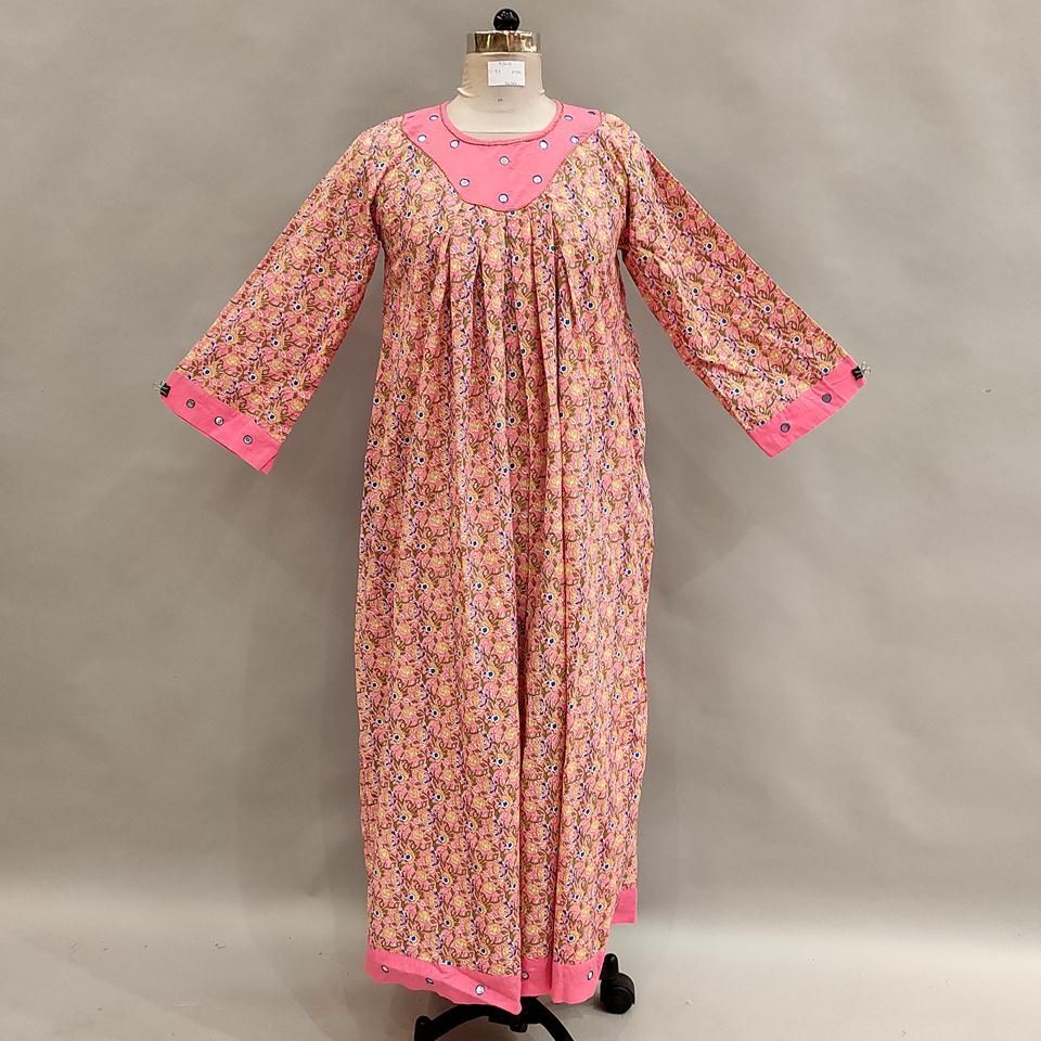 XS/S Lara Printed Cotton Dress 54&quot; Long Jalabiya