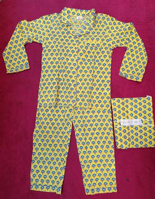 4XL/5XL Cotton Pajamas Set full sleeves