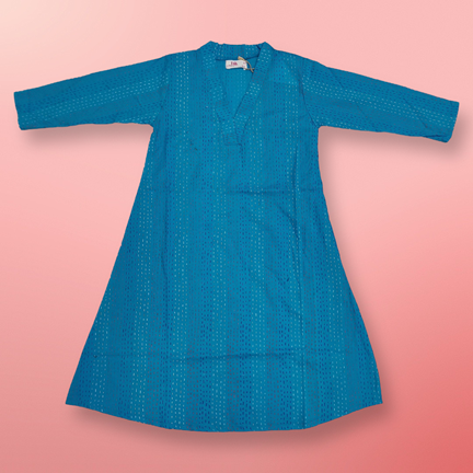 2-3 Year Teena Printed Cotton Girls Dress 30&quot; Long Jalabiya