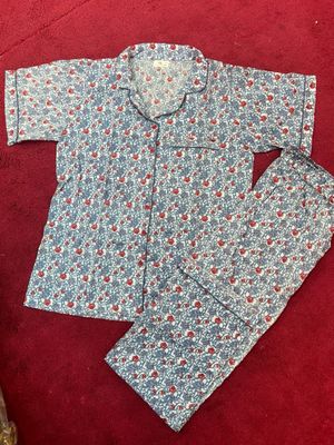 2XL/3XL Cotton Pajamas Set short sleeves