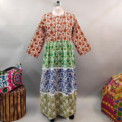L/XL Special Printed Cotton Dress 58&quot; Long Jalabiya