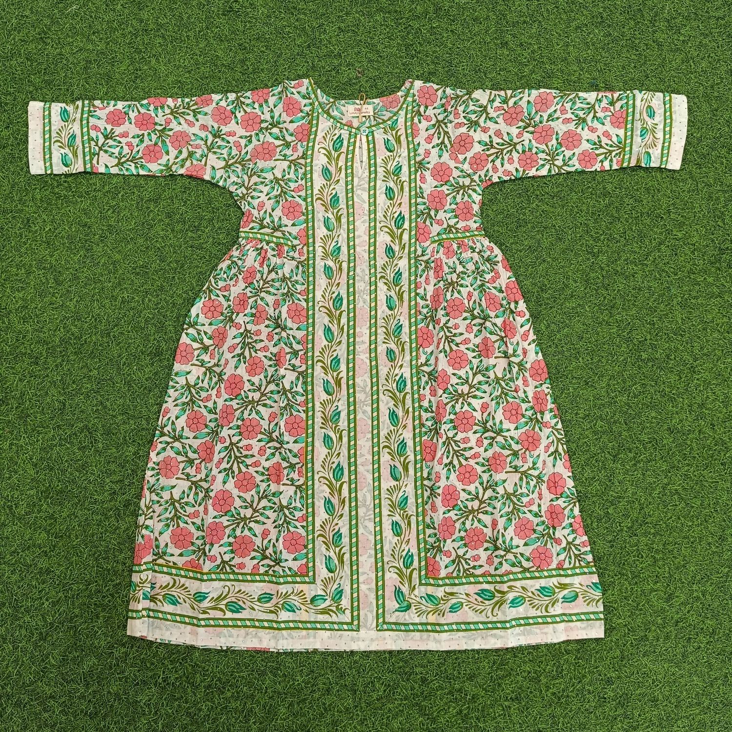4-5 Year Bhopali Crystal Cotton Girls Dress 34&quot; Long Jalabiya