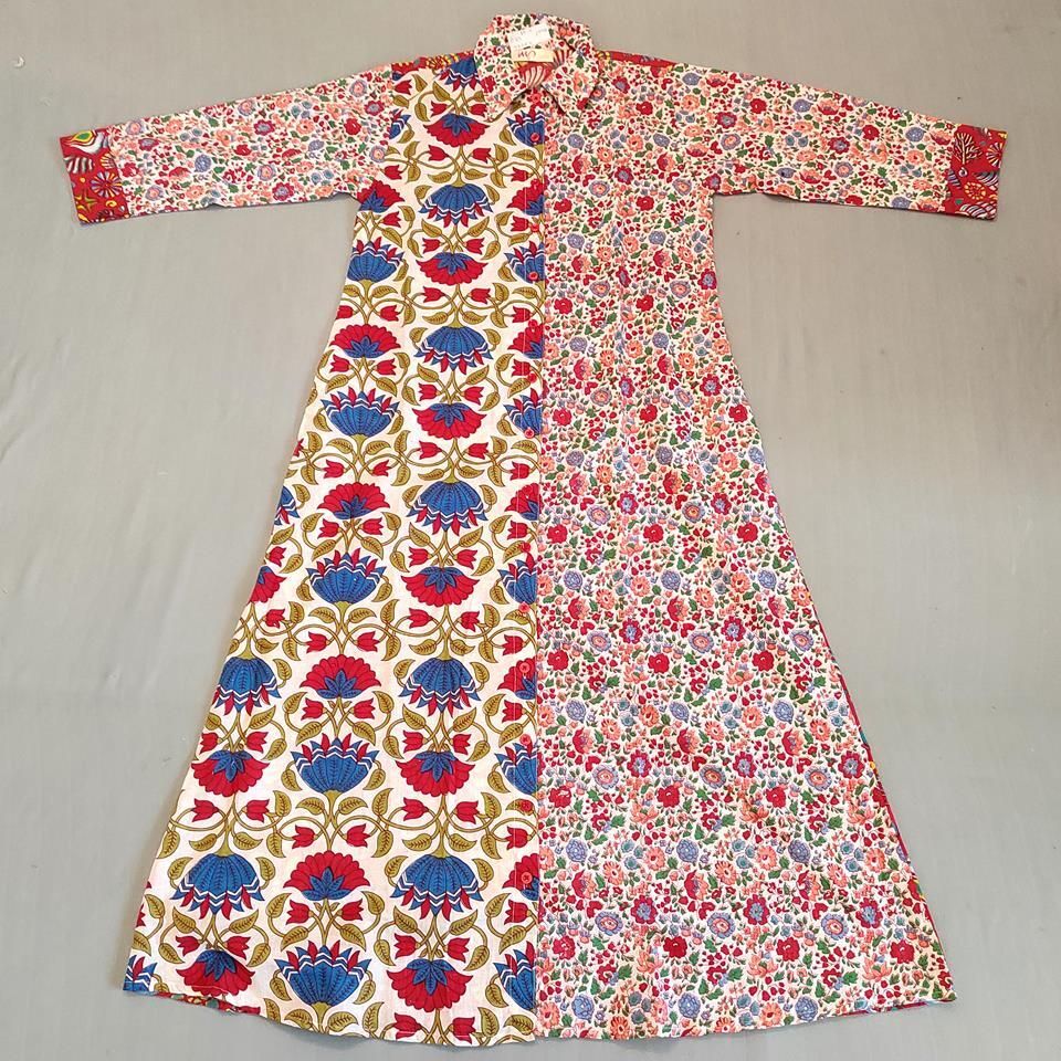 10-11 Year Singapore Printed Cotton Girls Dress 46&quot; Long Jalabiya