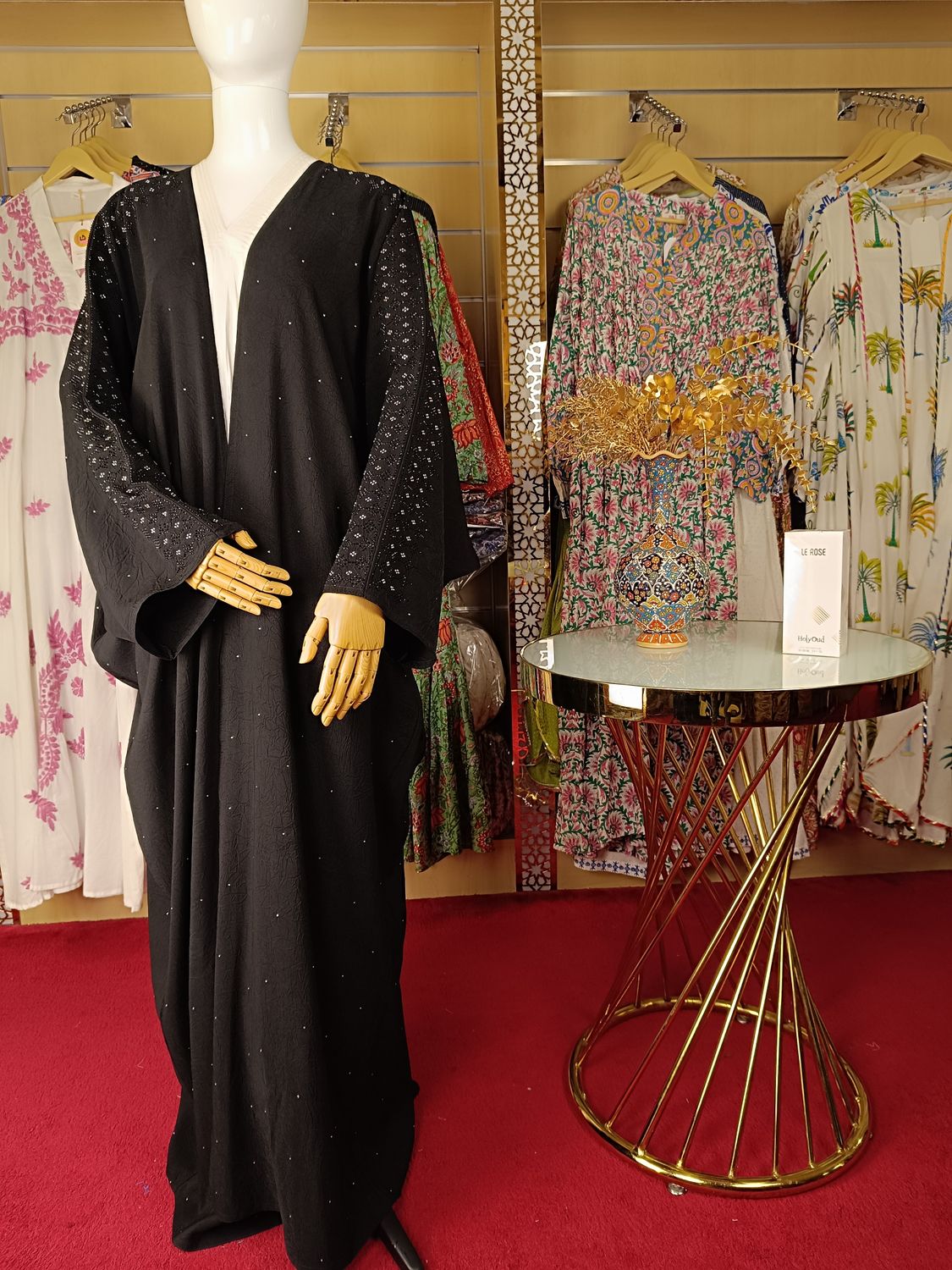 Black Abaya Crystal length 58&quot;inch