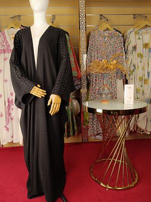 Black Abaya Crystal length 58&quot;inch