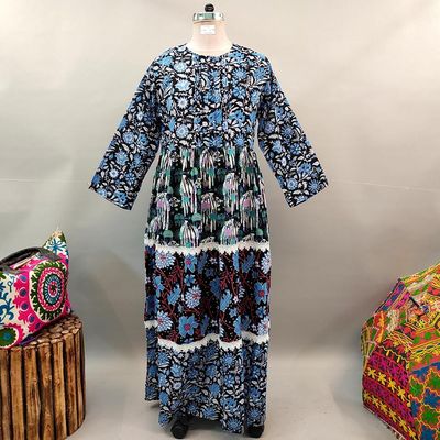 L/XL Special Printed Cotton Dress 58&quot; Long Jalabiya