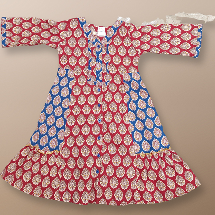 2-3 Year Tulip Cotton Girls Dress 30&quot; Long Jalabiya