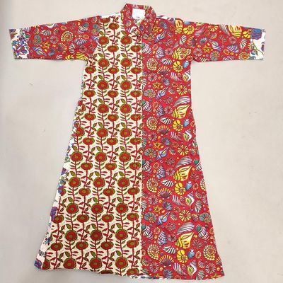 8-9 Year Singapore Printed Cotton Girls Dress 42&quot; Long Jalabiya