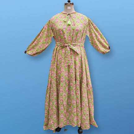 Free Size Lana Printed Cotton Dress 57&quot; Long Jalabiya